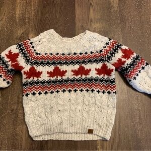 Cozy Knit Sweater with Red and Black Pattern